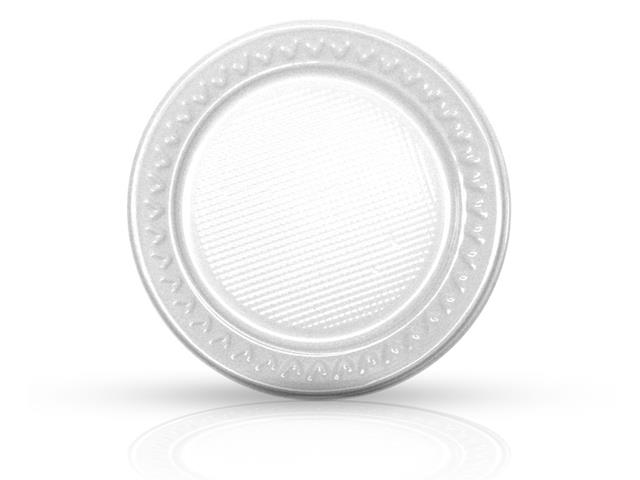 PRATO PLASTICO 15CM BRANCO CRISTAL/TOTAL - CX C/1000 UN