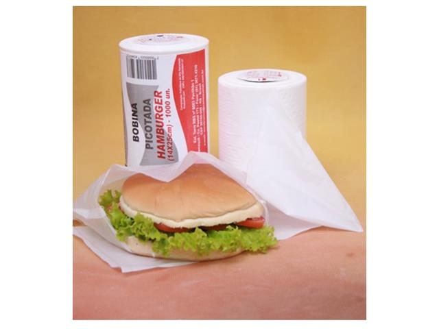 BOBINA SACO PLAST.BRANCO P/XIS/HAMBURGUER(23X14) -BOB C/1000