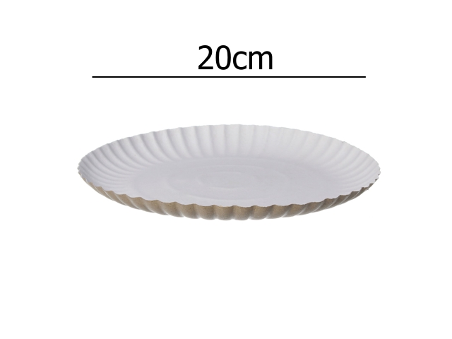 PRATO PAP.BRANCO 3R (20CM) - PCT C/100 UN.