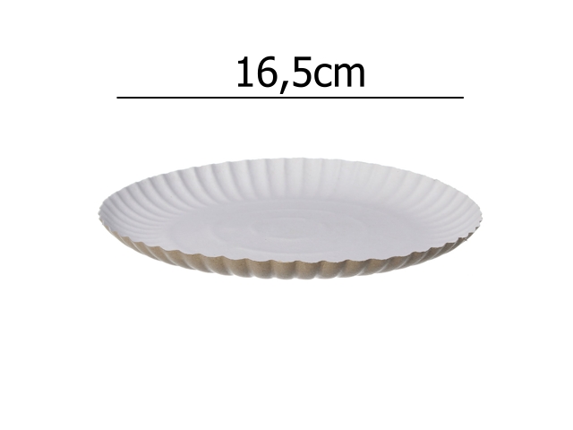 PRATO PAP.BRANCO 2R (16,5CM) - PCT C/100 UN.