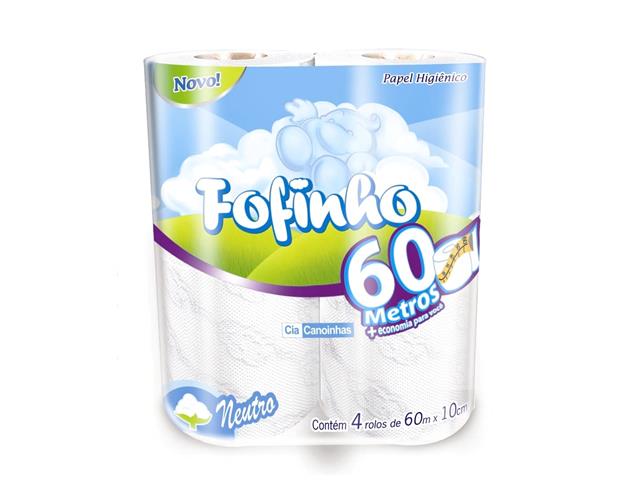 Papel Higiênico Folha Simples 60m Branco Violeta (16) - Pacote com 4 Unidades