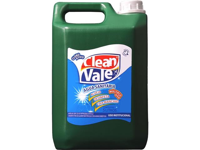 Água Sanitária Alvejante Clean Vale - Bombona com 5 Litros