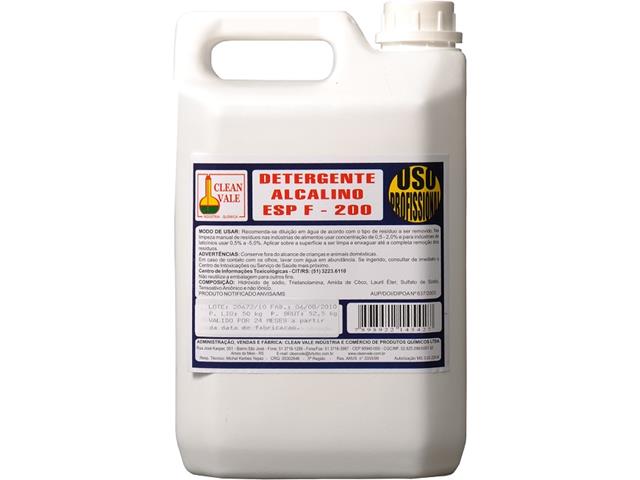 F200 DETERGENTE ALCALINO/LIMPA FORNO CLEAN VALE - BB C/5 KG