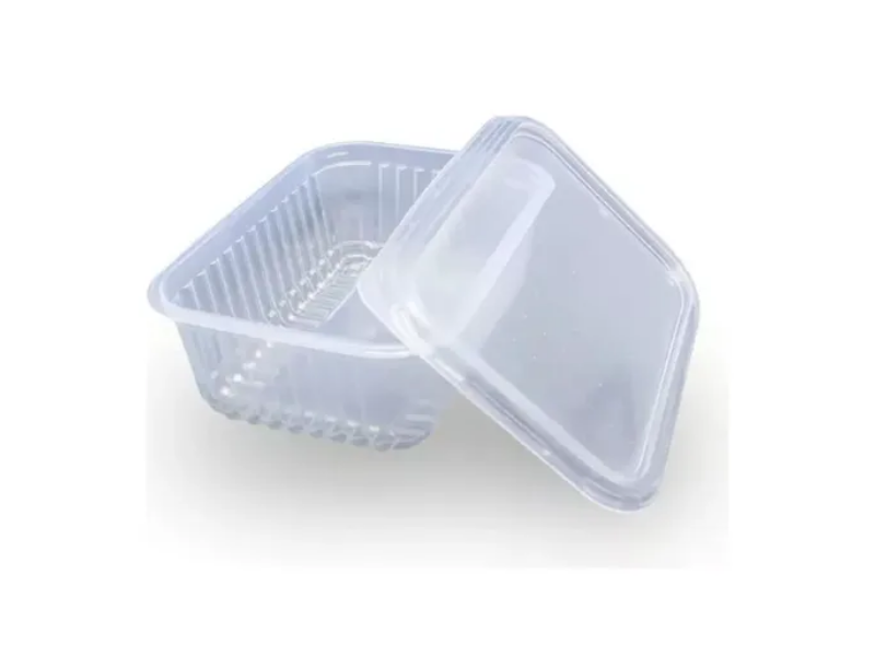 Pote Retangular Kit 250ml  com Tampa Transparente - Cx C/ 144 Unidades
