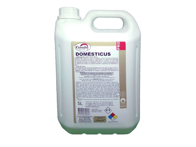 DOMESTICUS DETERGENTE ALCALINO CLORADO CRIVELA - GL C/5 L