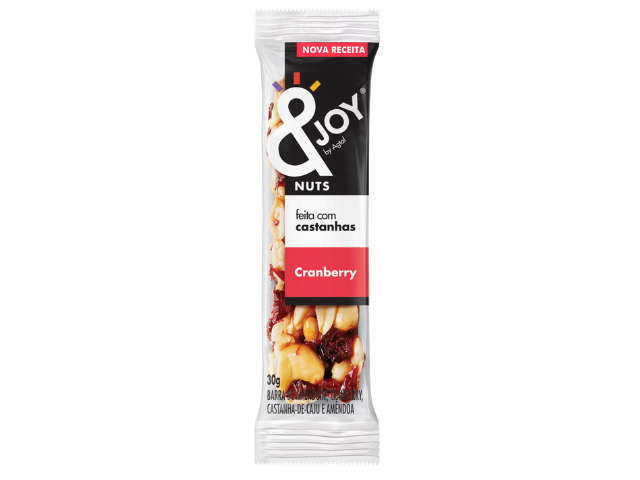 Barra Nuts &Joy Cranberry Barra 30gr  - Cx C/12 Barras