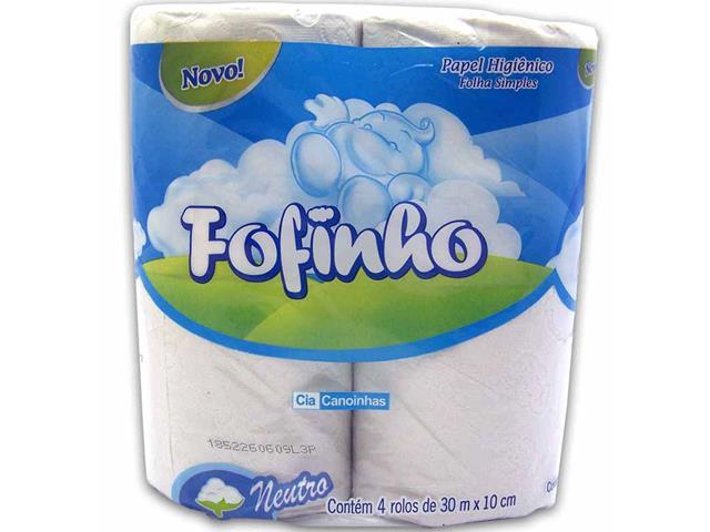 PAPEL HIG.FOLHA SIMPLES 30M BRANCO FOFINHO (8) - PCT C/8 UN