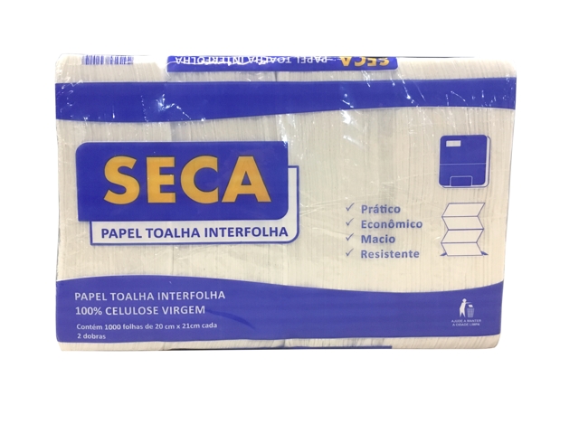 Papel Toalha Branco Luxo 20x20cm Violeta - Pacote com 1000 Unidades