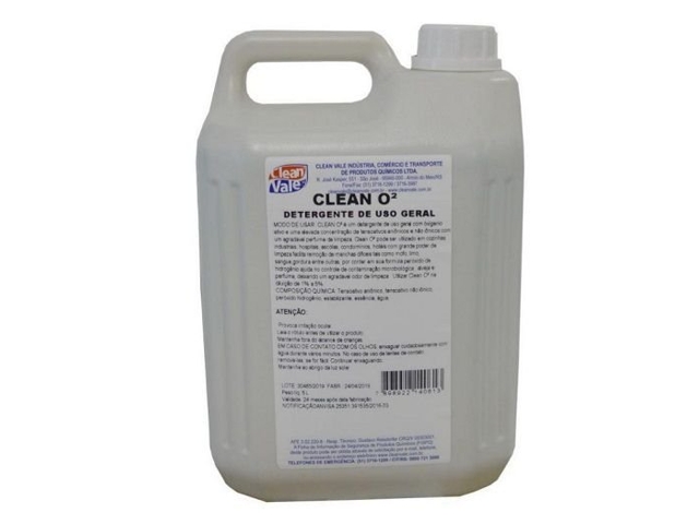 Detergente Clean Vale O2 Peróxido de Hidrogênio - Galão com 5 Litros