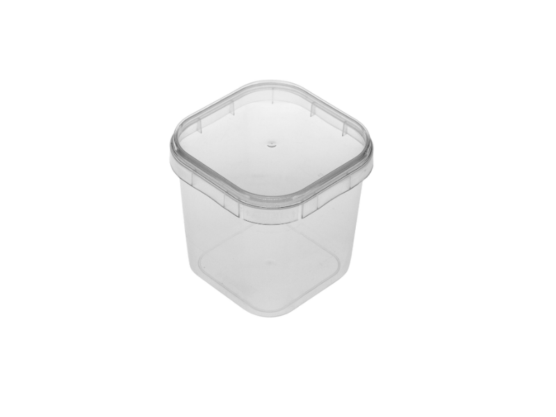 Pote Quadrado 220ml com Tampa - Cx C/ 200 Unidades