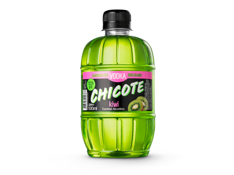 Chicote Cocktail Alcoólico Kiwi 500ml Pet - Fd C/12 Unidade