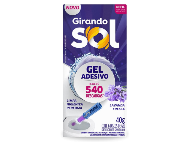 Gel Adesivo Sanitário Lavanda Refil 40g Girando Sol – Unidade