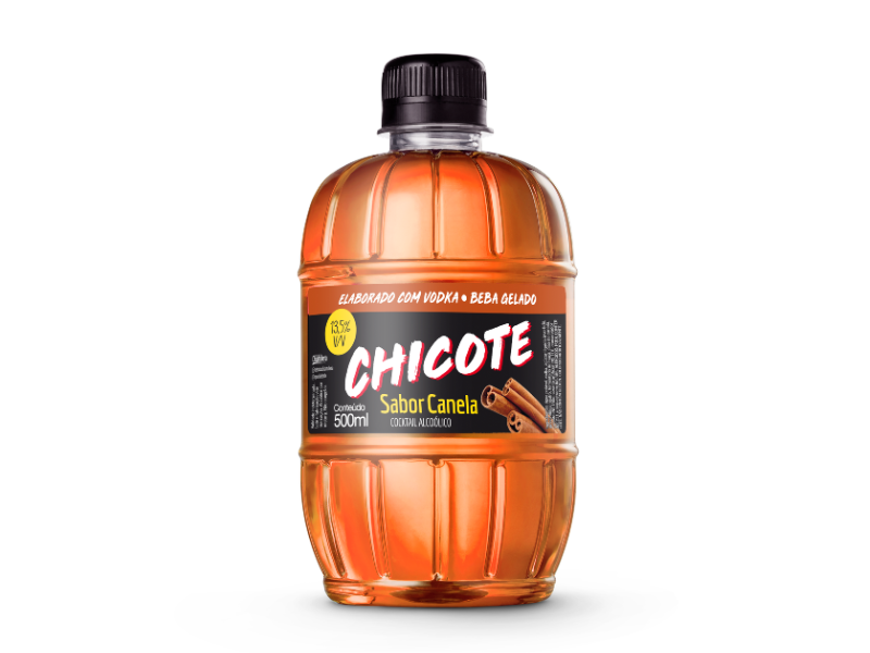 Chicote Cocktail Alcoólico Canela 500ml Pet - Fd C/12 Unidade