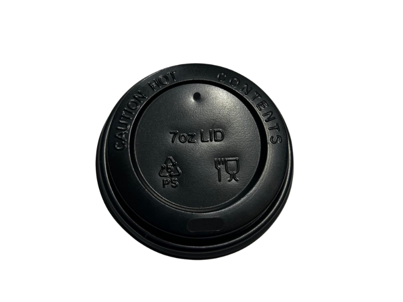 Tampa Preta p/ Copo Papel Branco 240ml - Pacote com 50 Unidades