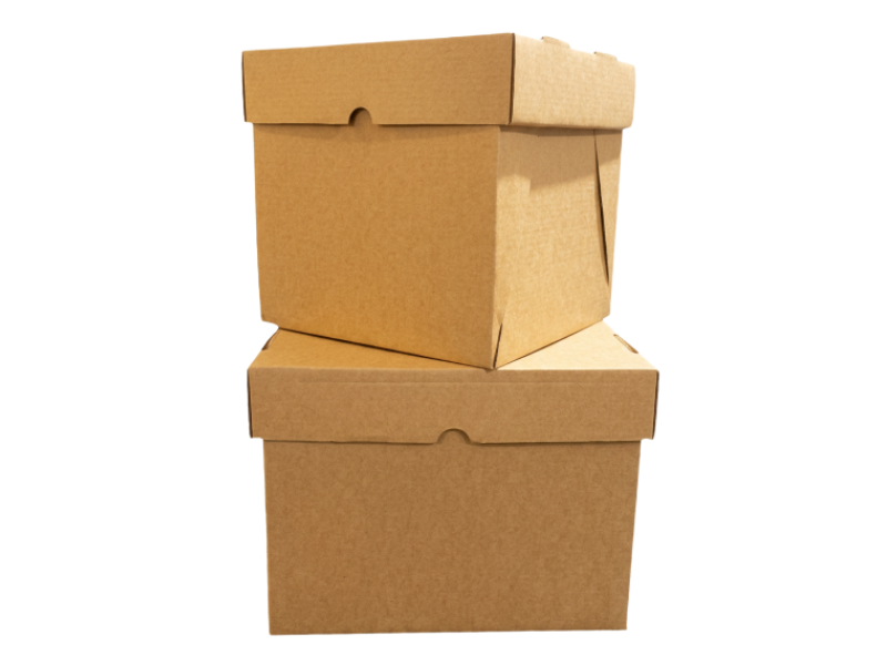 Caixa de Papel Torta P  30 x 30 x 14,5 Parda com Tampa Solta