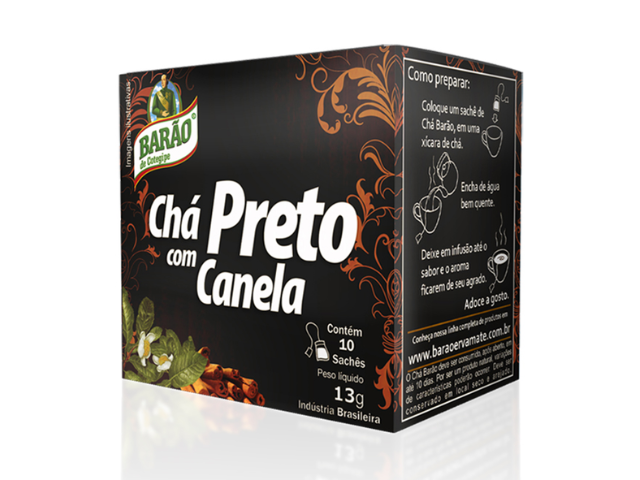 Chá Barão Preto Canela 13gr - Cx C/10 Saches