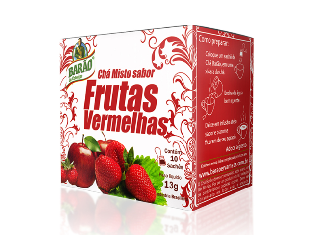 Chá Barão Frutas Vermelhas 13gr - Cx C/10 Saches