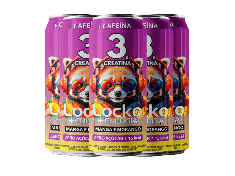 Locko Manga E Morango Bebida Suplemento 473ml Fardo 6 Unidade