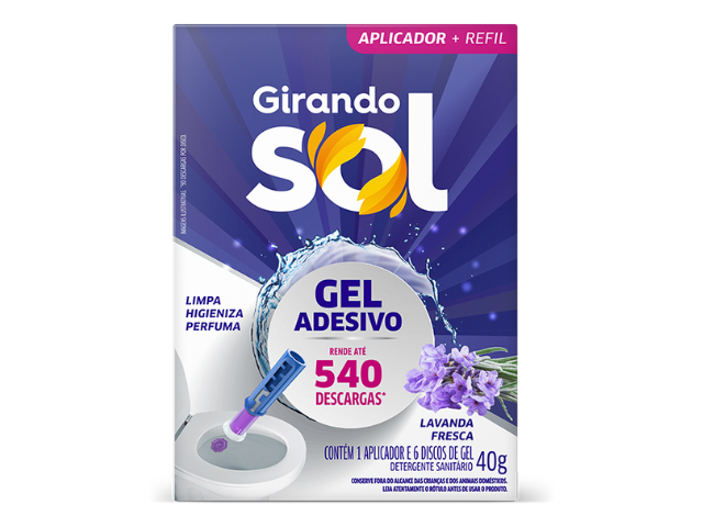 Gel Adesivo Sanitário Lavanda Aplicador + Refil 40g Girando Sol - Unidade