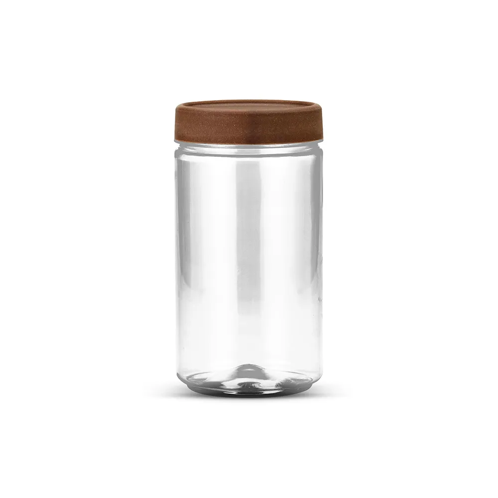 G 1119 Pote Soprado - 1100ml - Base Cristal e Tampa Amadeirada