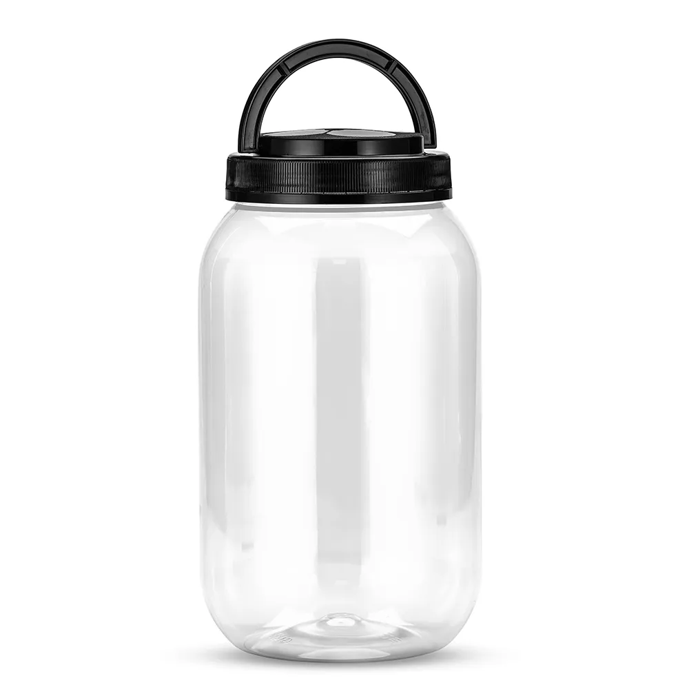G 1435 Pote Soprado com Lacre - 3750ml - Cristal / Tampa Preta, Laranja, Branca e Branca com lacre