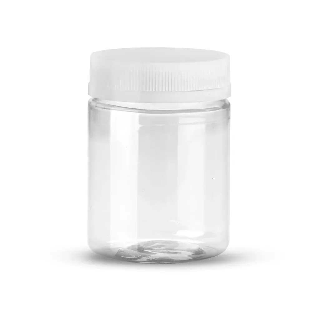 G 1525 Pote Multiuso Bazar 250ML - Base Cristal e Tampa Branca ou Preta