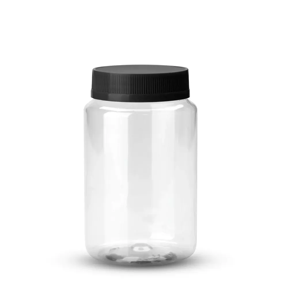 G 1550 Pote Multiuso Bazar 500ml - Base Cristal e Tampa Preta ou Branca