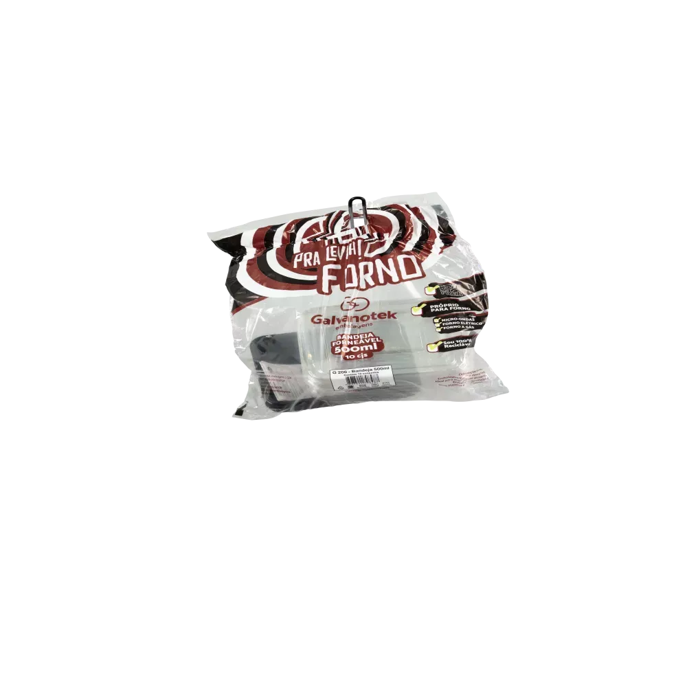 G 206 SF Bandeja Forneável - 500ml - Base Preta / Tampa Cristal