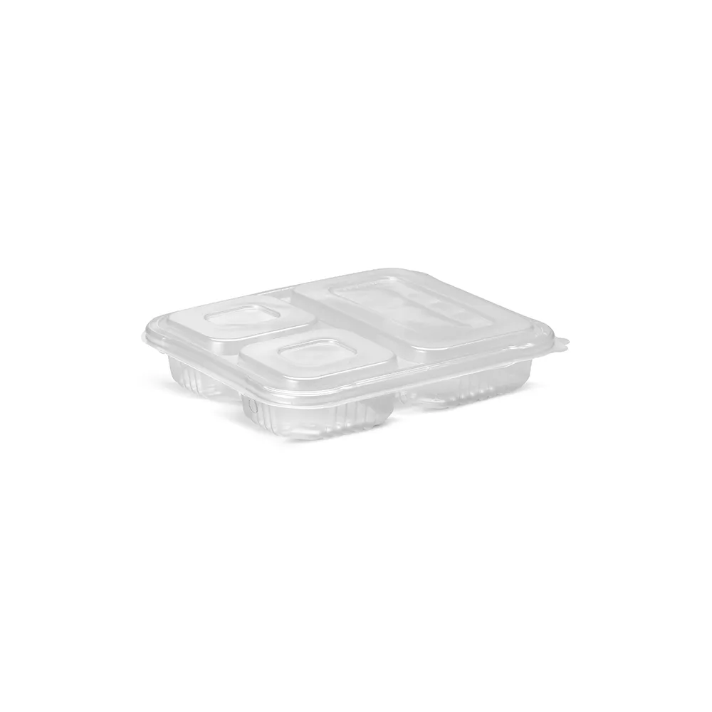 G 323 Pote Retangular com 3 Divisórias e Tampa Articulada - 810ml - Cristal