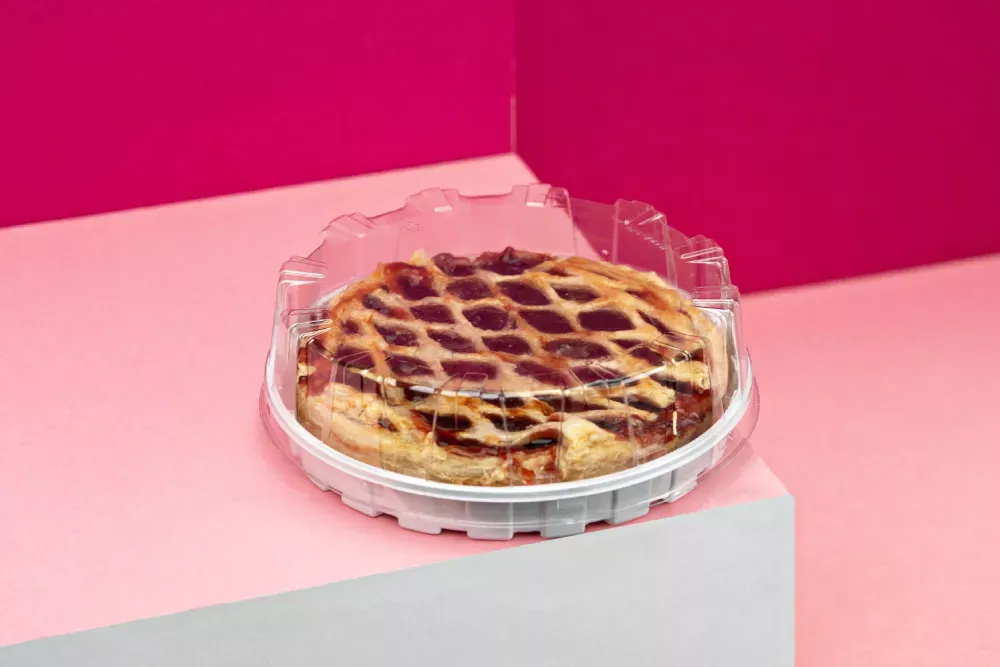 G 32AB Mini Torta Baixa - Base Preta/Branca e Tampa Cristal