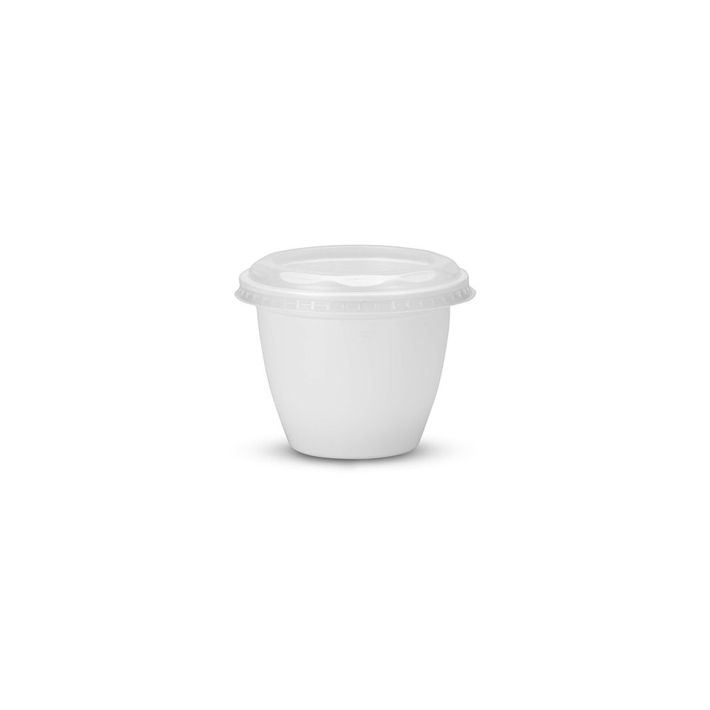 G 383 Pote Redondo com Tampa - 300ml - Branca/Cristal