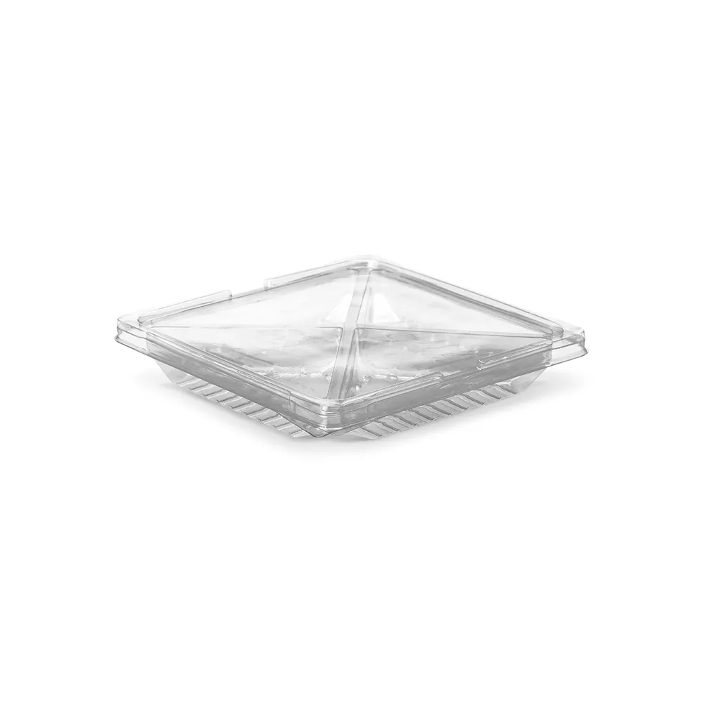 G 545 Bandeja Quadrada com 4 Divisórias Cristal - Cristal