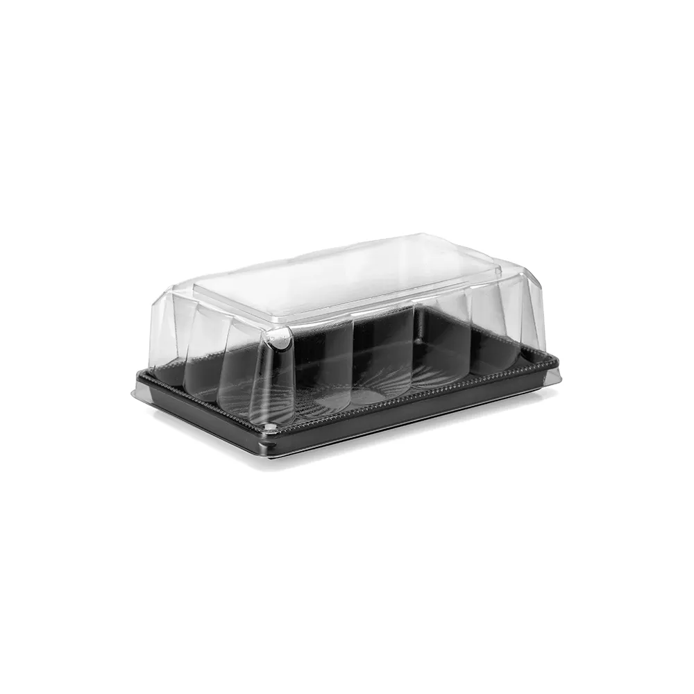 G 71S Bandeja Retangular Pequena - Base Preta e Tampa Cristal