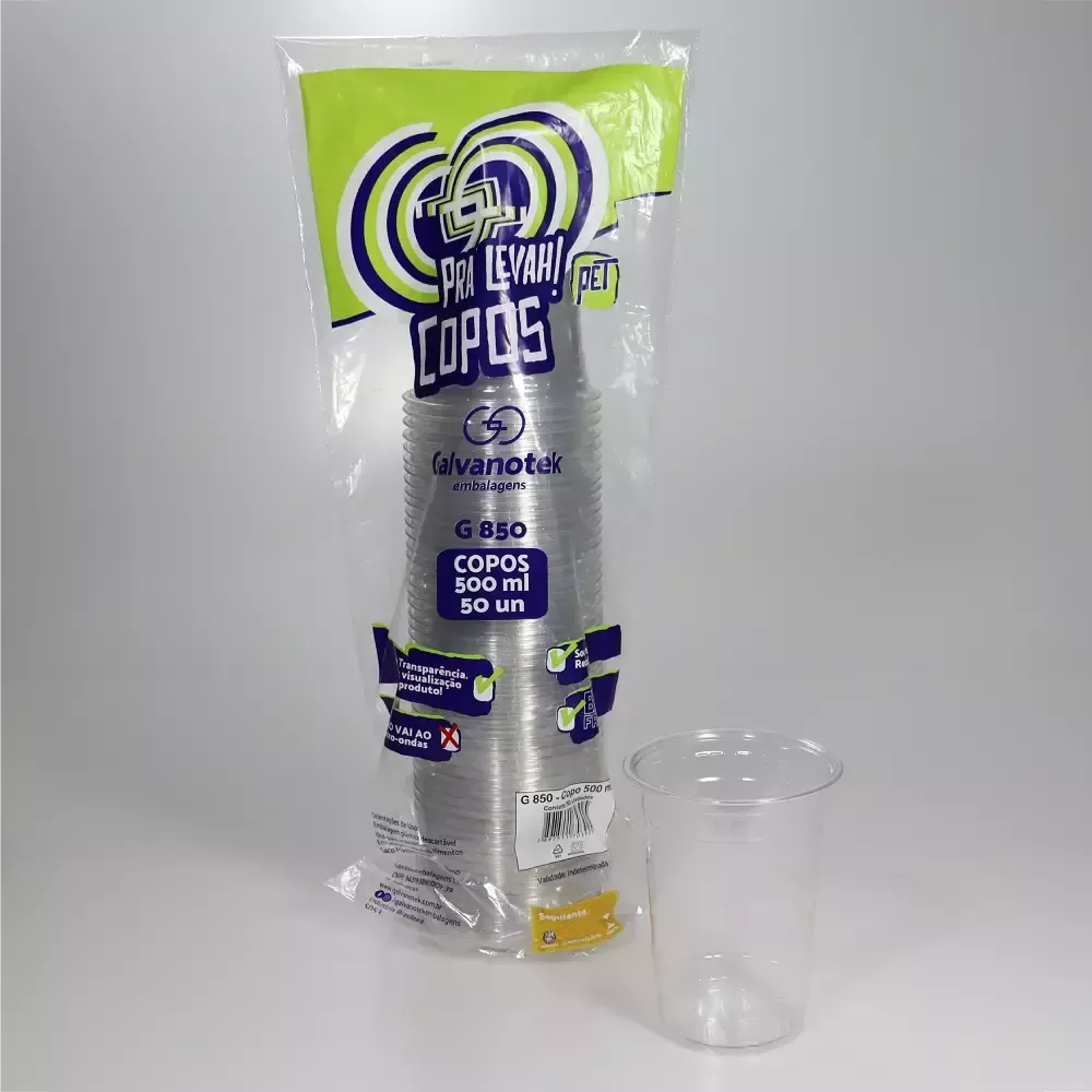 G 850 SF Copo - 500ml + Tampa Bolha sem Furo - Cristal