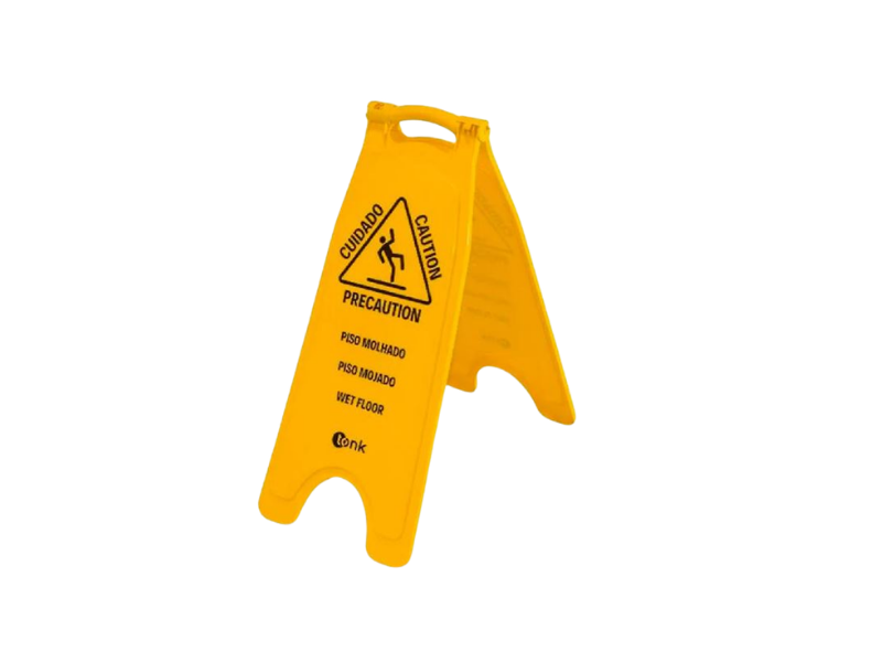 Placa Sinalizadora Piso Molhado Amarela Tonk