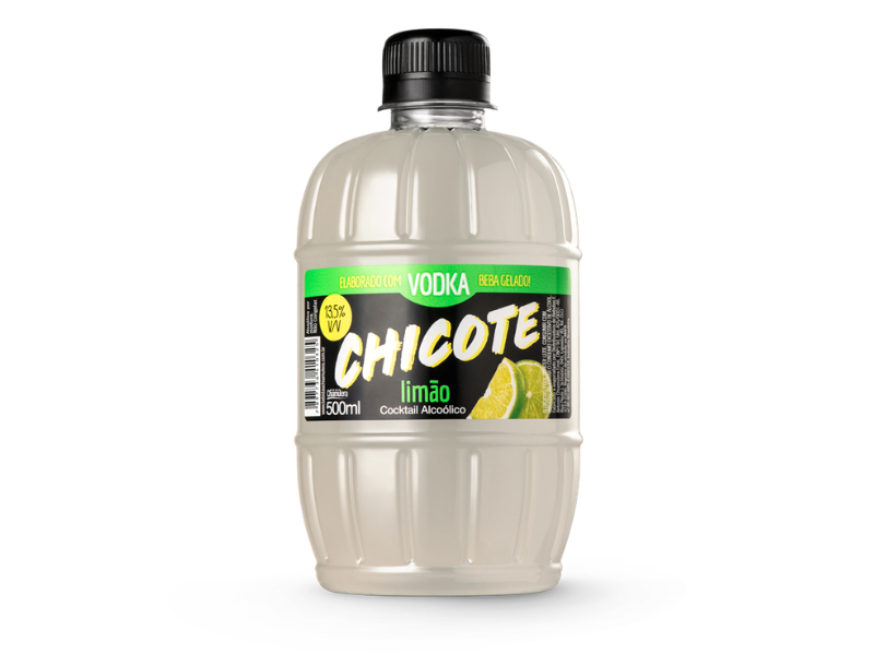 Chicote Cocktail Alcoólico  Limão 500ml Pet - Fd C/12 Unidade