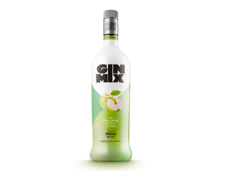 Ginmix Beb. Alcoólico Mista Maca Verde 900ml - 6 Unidade