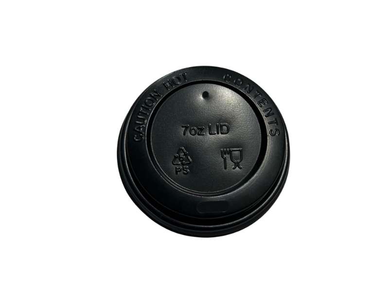 Tampa Preta p/ Copo Papel Branco 120ml - Pacote com 50 Unidades