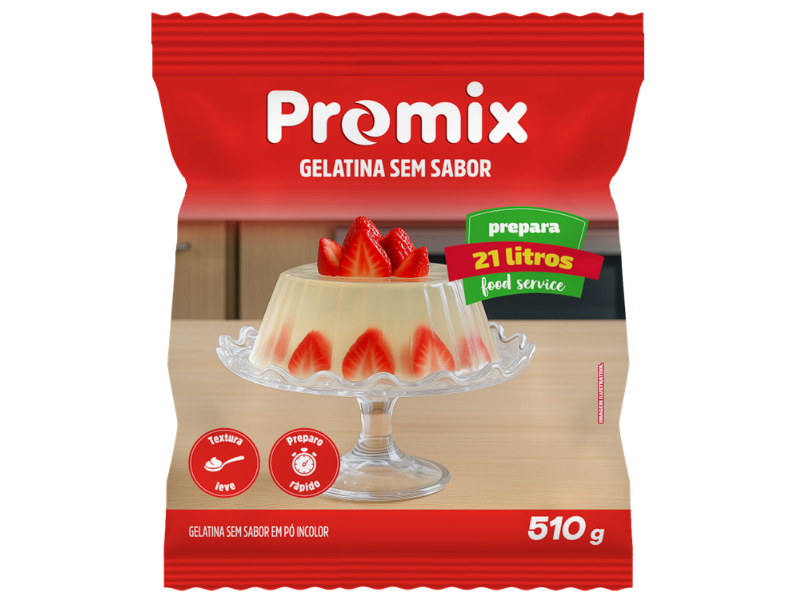 Gelatina Sem Sabor Promix  - Pct C/510 Gr