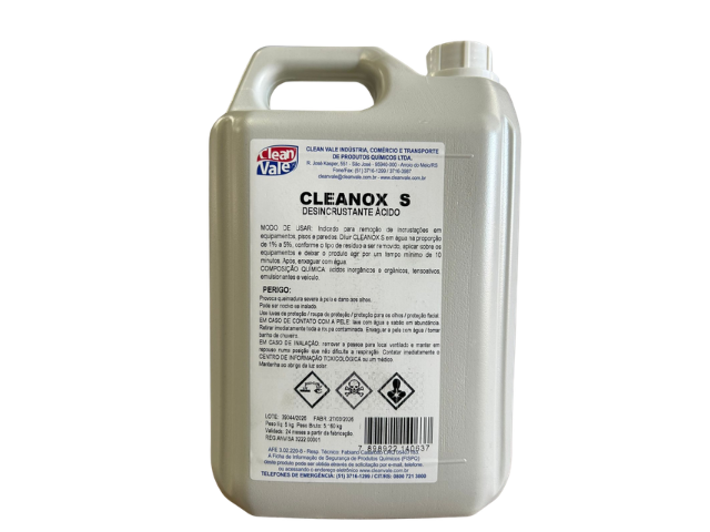 Cleanox-s Detergente Limpa Alumínio Clean Vale - Bombona com 5 Kg