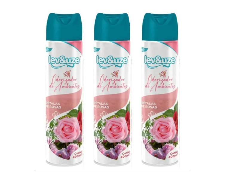 Odorizador Aerossol 400ml/180g Pétalas Rosa Levuze - Unidade