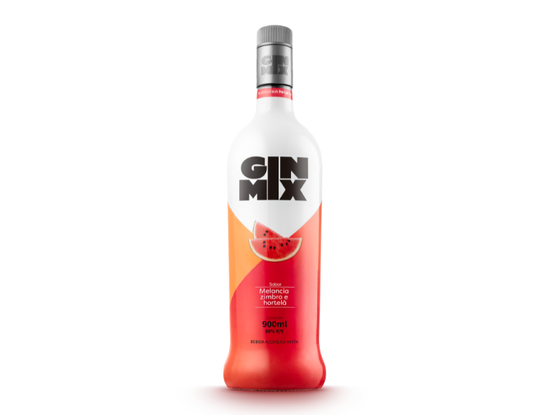 Ginmix Beb. Alcoólico Mista Melancia 900ml - 6  Unidade