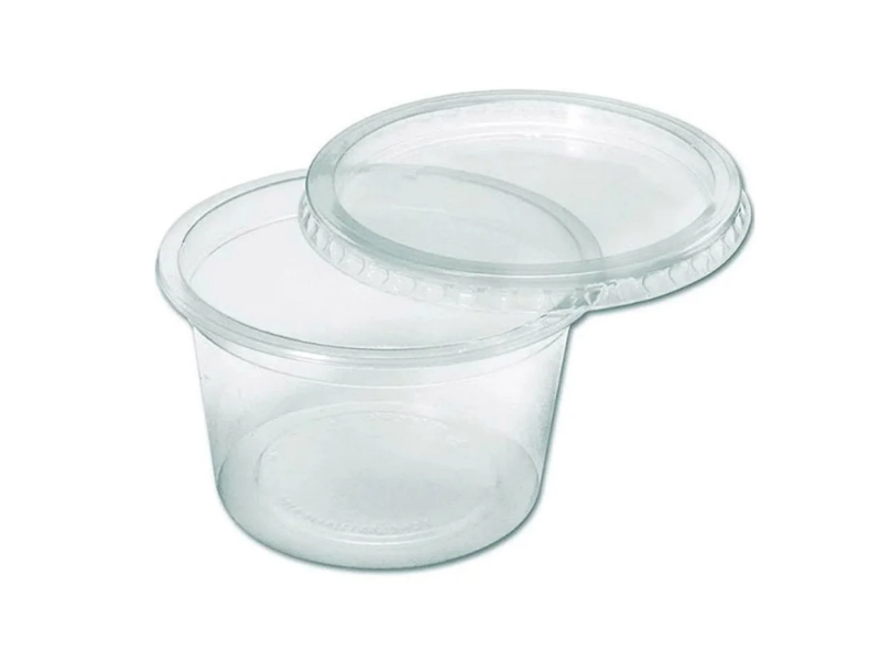 Pote Redondo Kit 1000ml  com Tampa Transparente - Cx C/ 150 Unidades