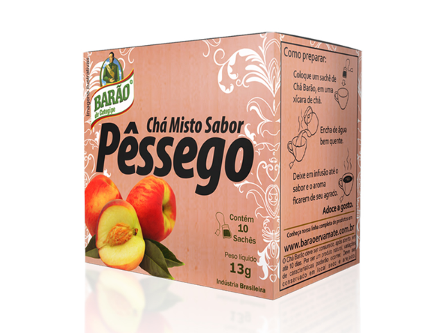 Chá Barão Pêssego 13gr - Cx C/10 Saches