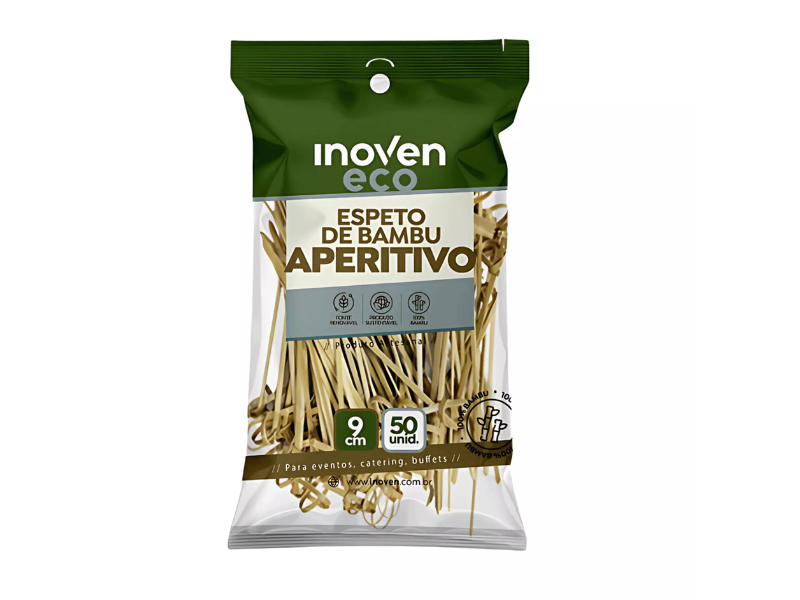 Espeto no 9cm Verde Inoven (100) - Pacote com 50 Unidades