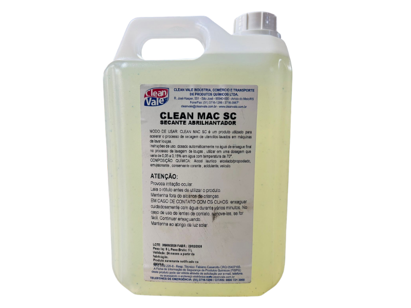 Clean Mac Secante Para Máquina de Lavar Louça - Galão com 5 Litros