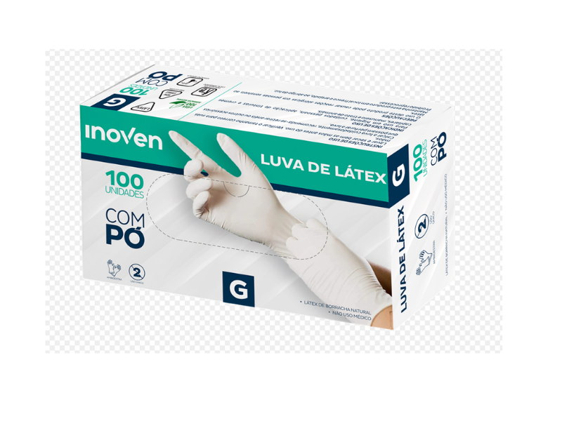 Luva Látex G Procedimento Grande C/Talco - Cx C/100 Unidade