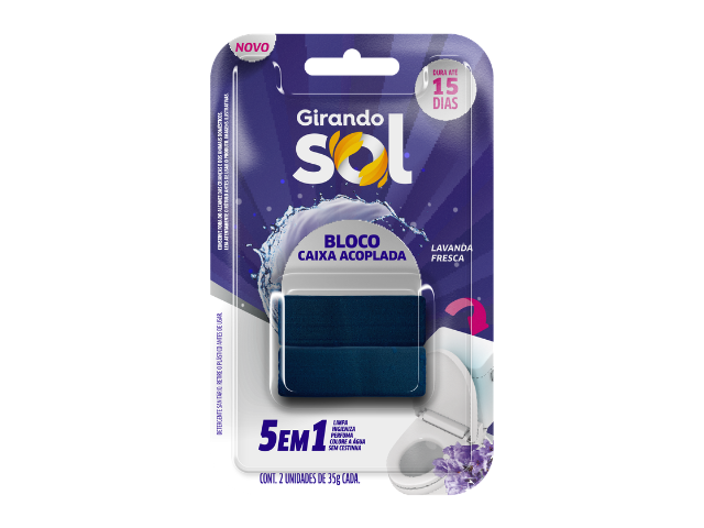 Bloco Sanitário p/ Cx.  Acoplado Lavanda Girando Sol 35g  - C/2 Unidade