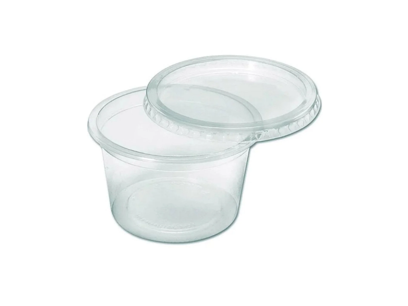 Pote Redondo Kit 380ml  com Tampa Transparente - Cx C/ 500 Unidades