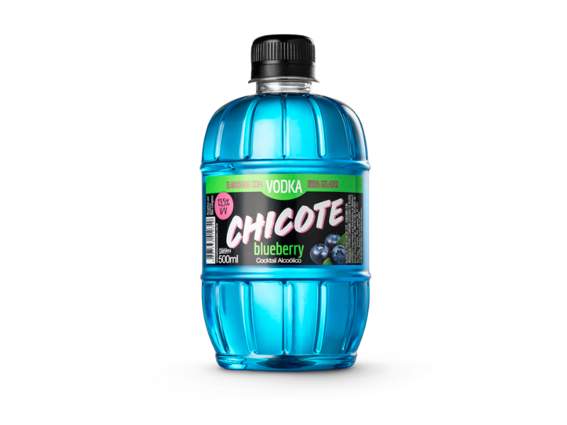 Chicote Cocktail Alcoólico Blueberry 500ml Pet - Fd C/12 Unidade